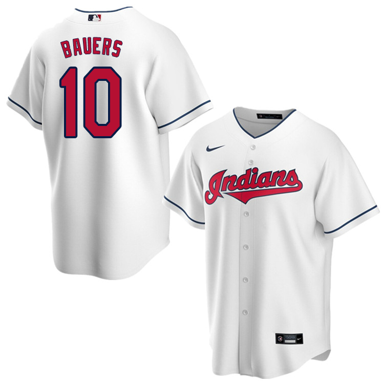 Nike Men #10 Jake Bauers Cleveland Indians Baseball Jerseys Sale-White